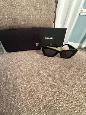 Chanel Black Cat-Eye Sunglasses